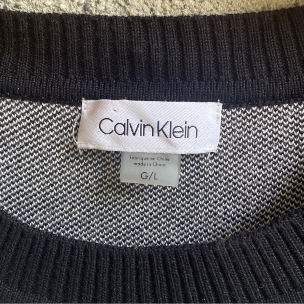🤍 Calvin Klein Knit Black and Gray Floral Dress - Picture 3 of 7